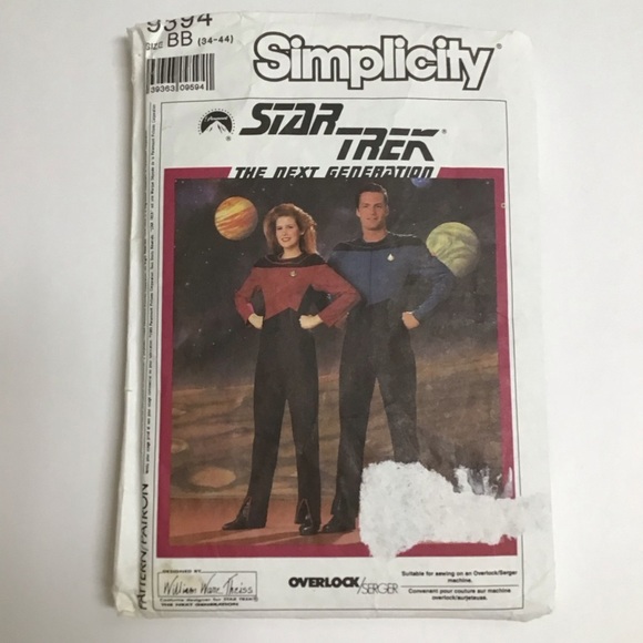 Simplicity Star Trek Costume Sew Pattern 9394 Size BB (34-44) CUT 1989 Vintage - Picture 1 of 5